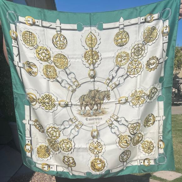 Vintage 100% Silk Hermes scarve by F. De La Perriere - Picture 1 of 12